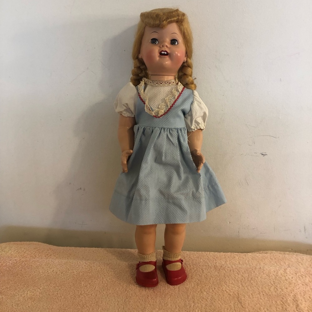 Vintage 1950’s Ideal Saucy Walker 22” Sleepy Eye Doll With Original Outfit